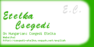 etelka csegedi business card